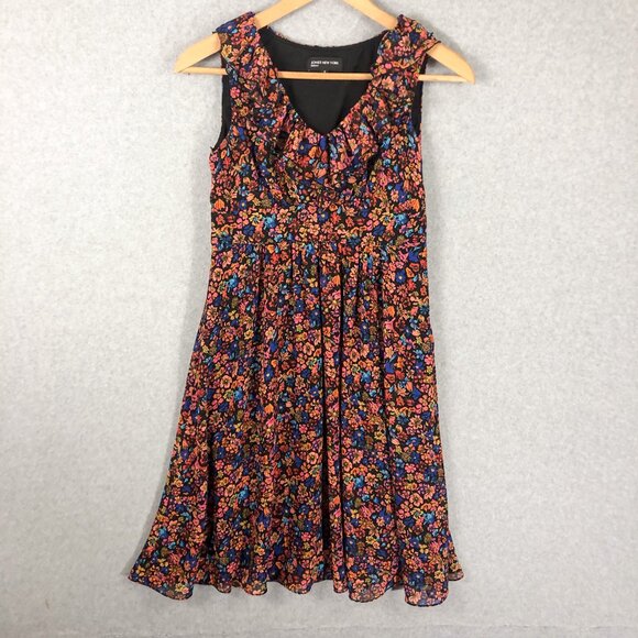 Jones New York Floral Multicolored Midi Dress Size 8 - Picture 1 of 3